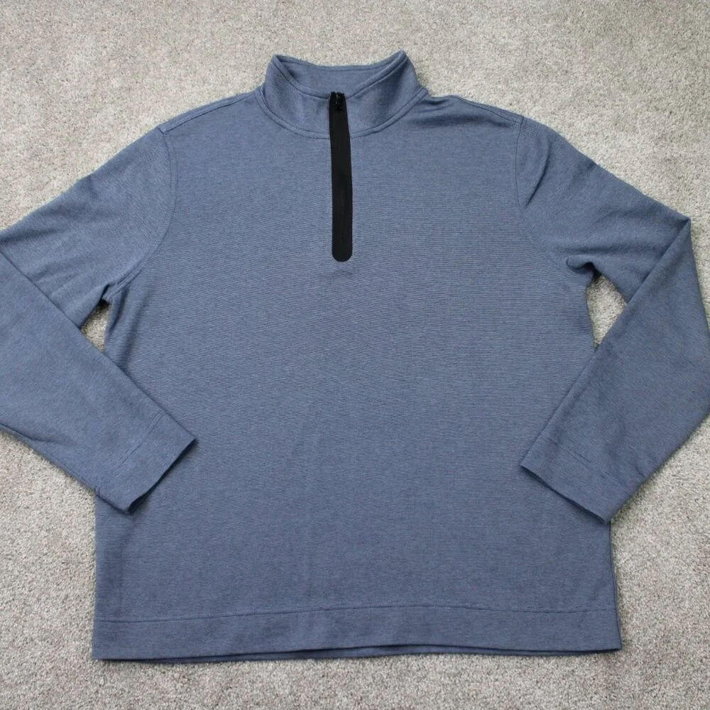 Banana Republic Sweatshirt Mens XL Blue 1/4 Zip Cotton/Polyester Blend‎ Pullover